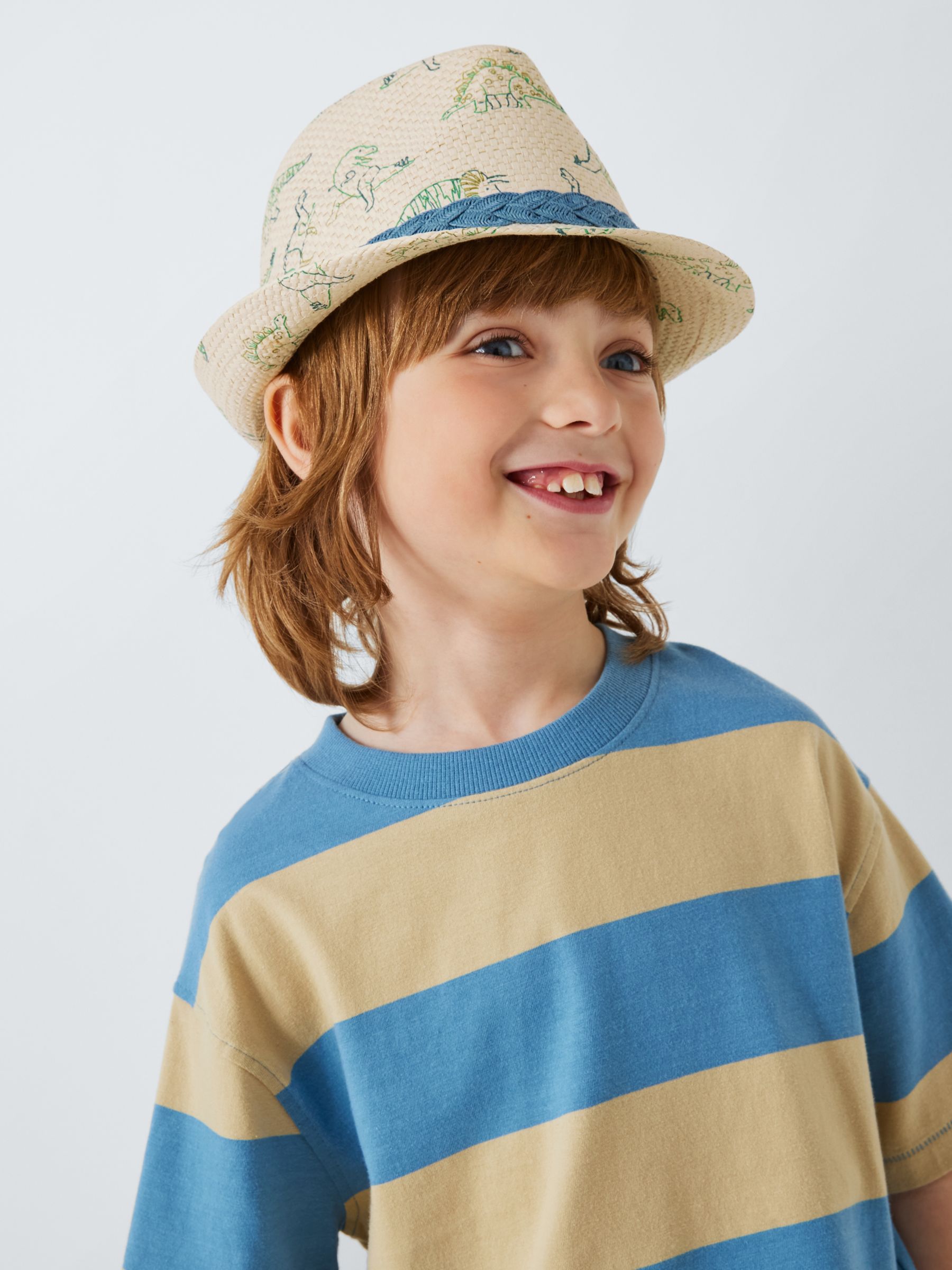 John Lewis Kids' Dinosaur Trilby Hat, Neutral, 9-12 years