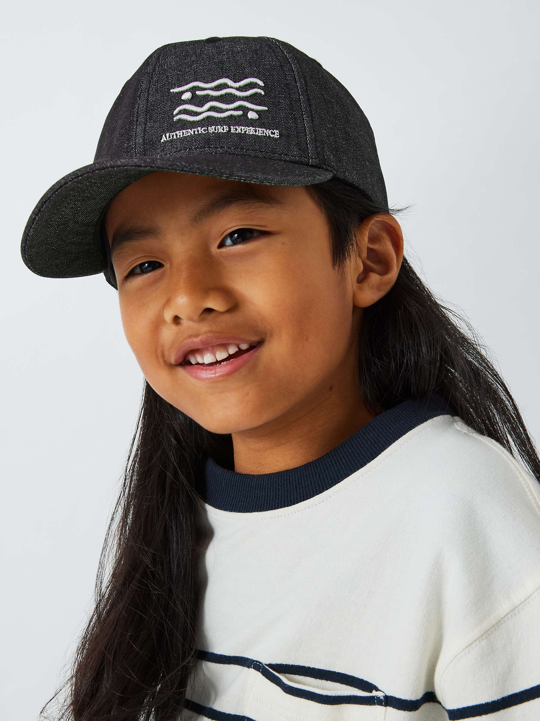 Buy John Lewis Kids' Surf Denim Cap, Black Online at johnlewis.com