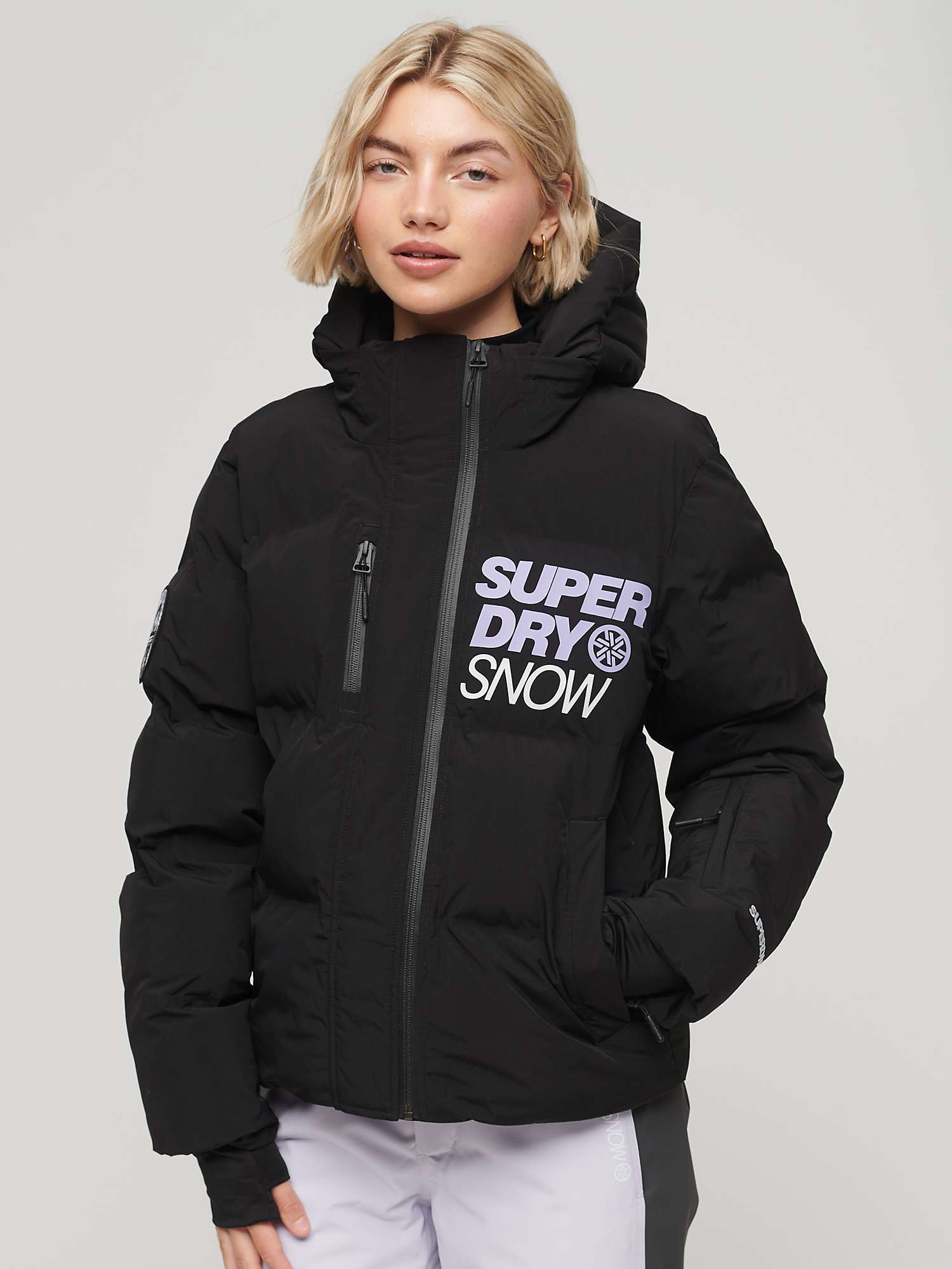 Superdry Ski Boxy Women's Puffer Jacket, Black at John Lewis & Partners