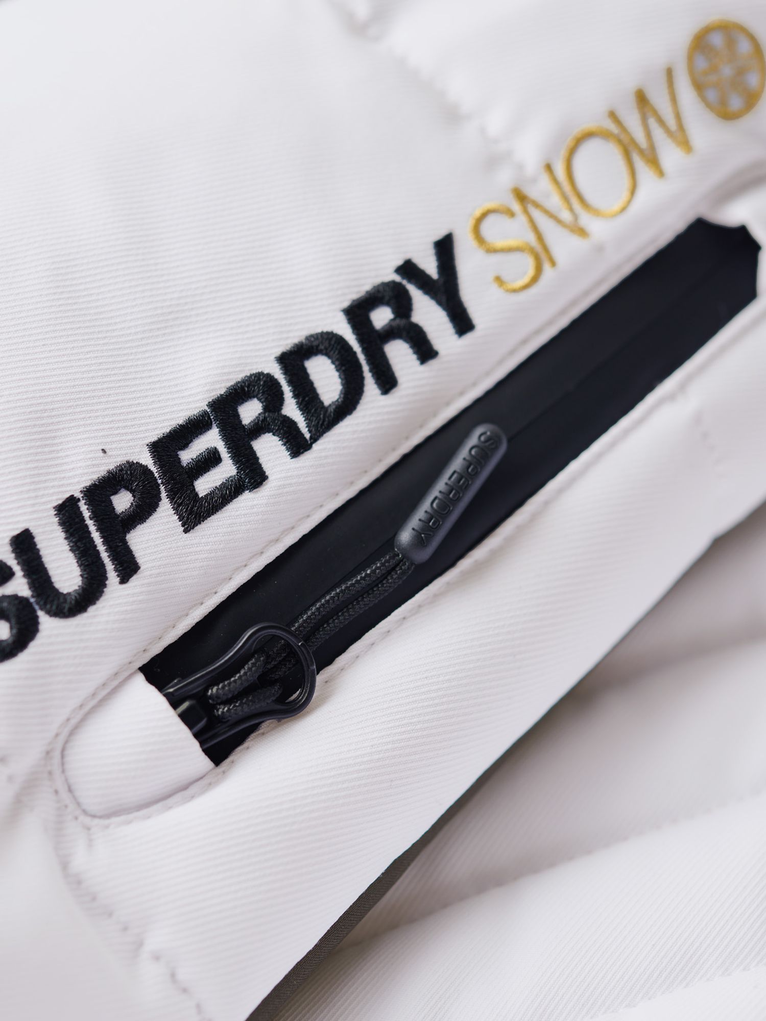 Superdry Ski Luxe Women's Puffer Jacket, White, 14