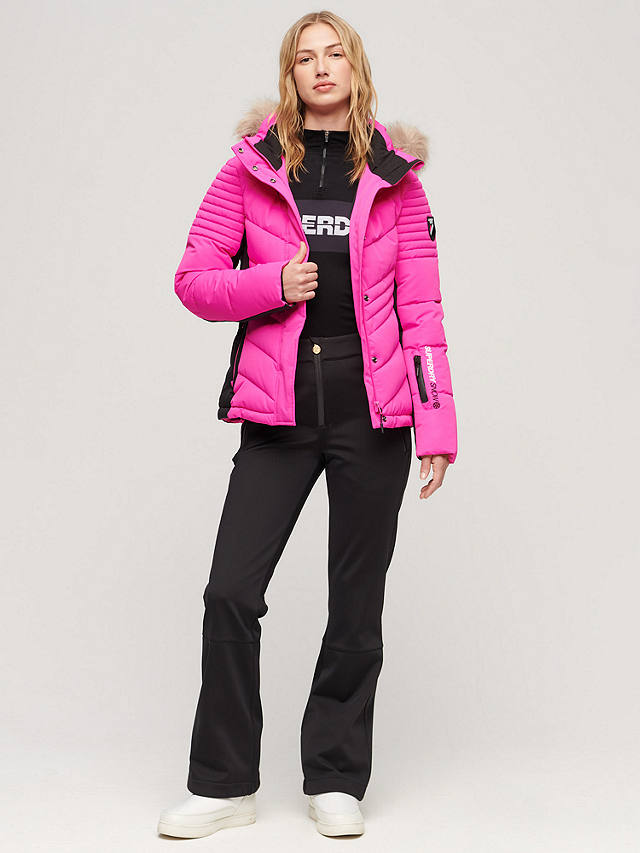 Superdry Ski Luxe Women's Puffer Jacket, Hyper Magenta Pink