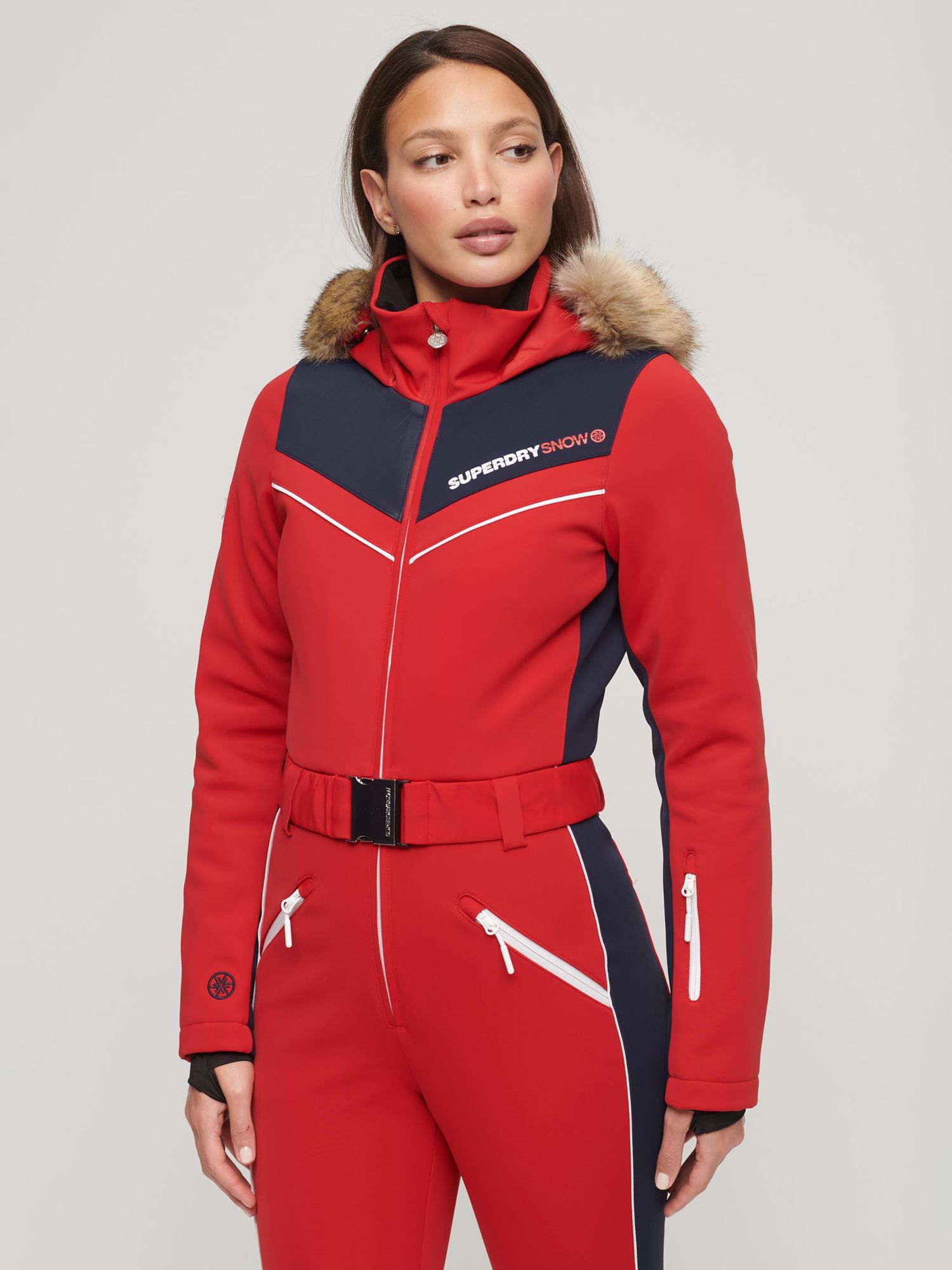 Superdry Women's Ski Suit, Hike Red, 10