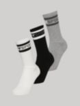 Superdry Coolmax Sport Crew Socks, Pack of 3, White/Grey/Black