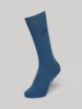Superdry Unisex Organic Cotton Blend Core Rib Crew Socks, Pack of 3, Bright Blue/Navy