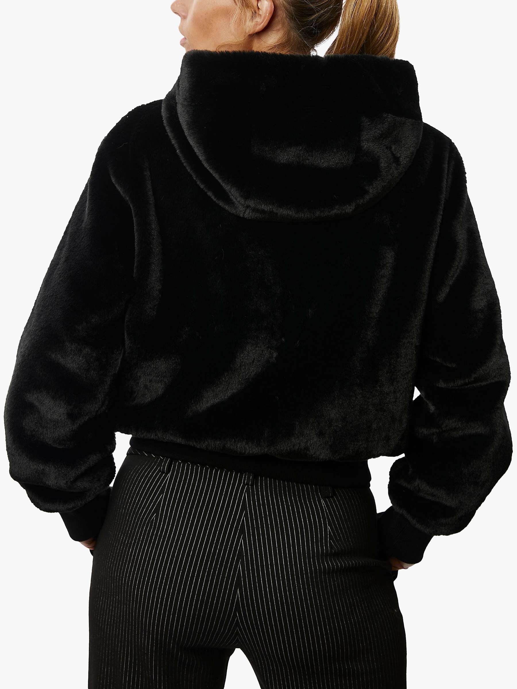 Buy James Lakeland Faux Fur Bomber Jacket, Black Online at johnlewis.com
