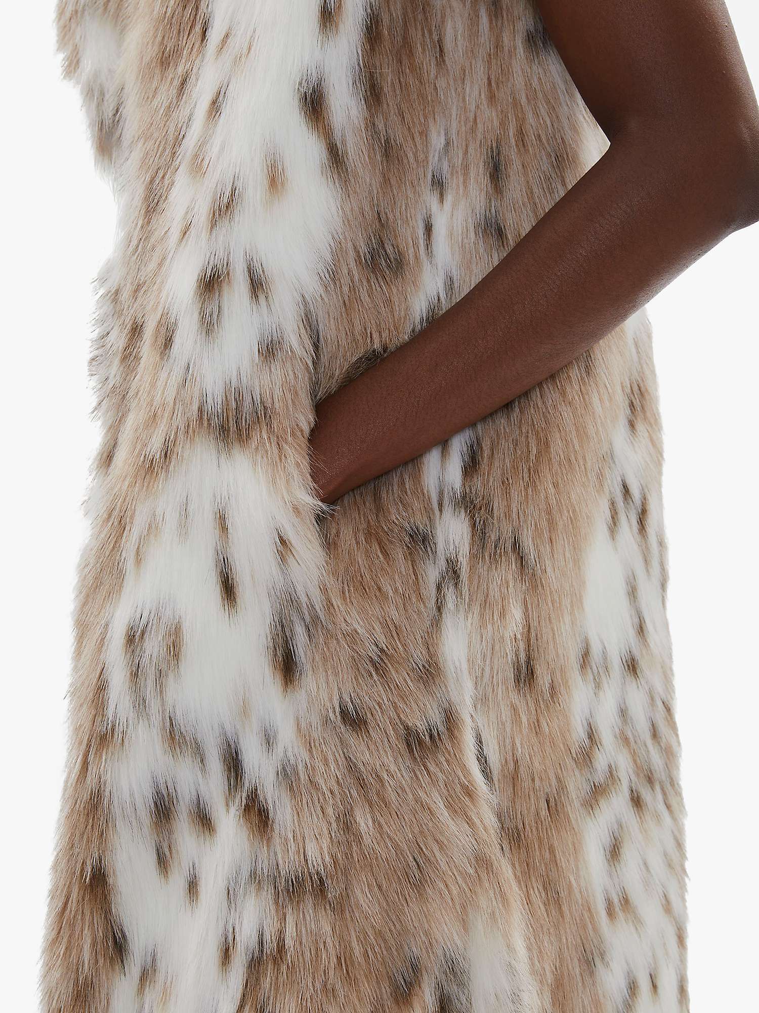 Buy James Lakeland Lynx Long Faux Fur Gilet, Multi Online at johnlewis.com