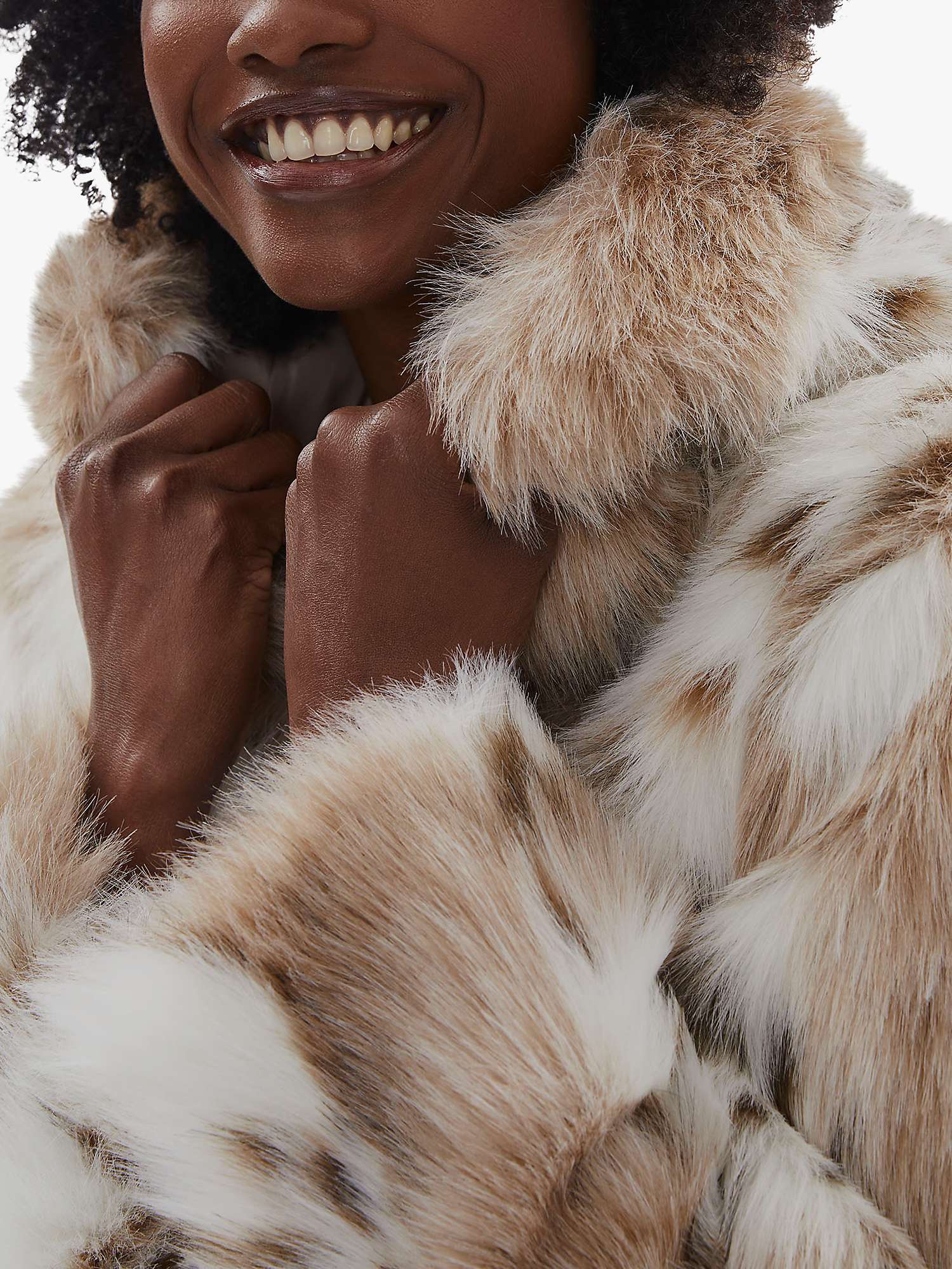 Buy James Lakeland Lynx Faux Fur Coat, Multi Online at johnlewis.com