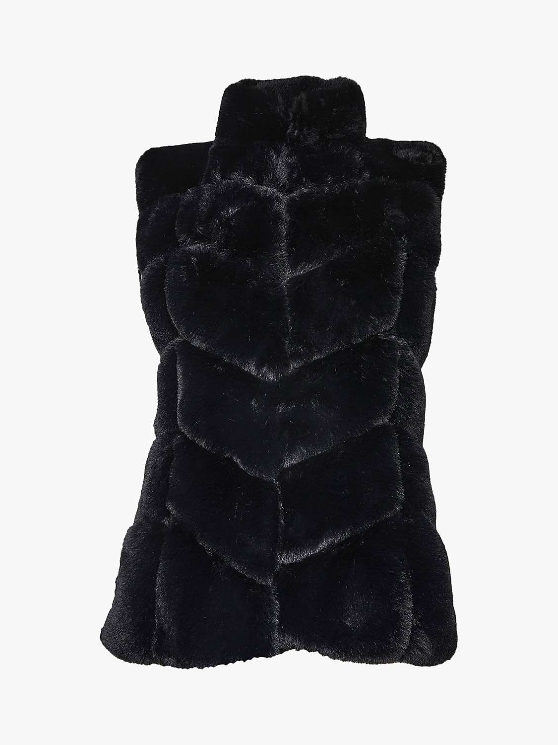 Buy James Lakeland Ribbed Faux Fur Gilet, Black Online at johnlewis.com