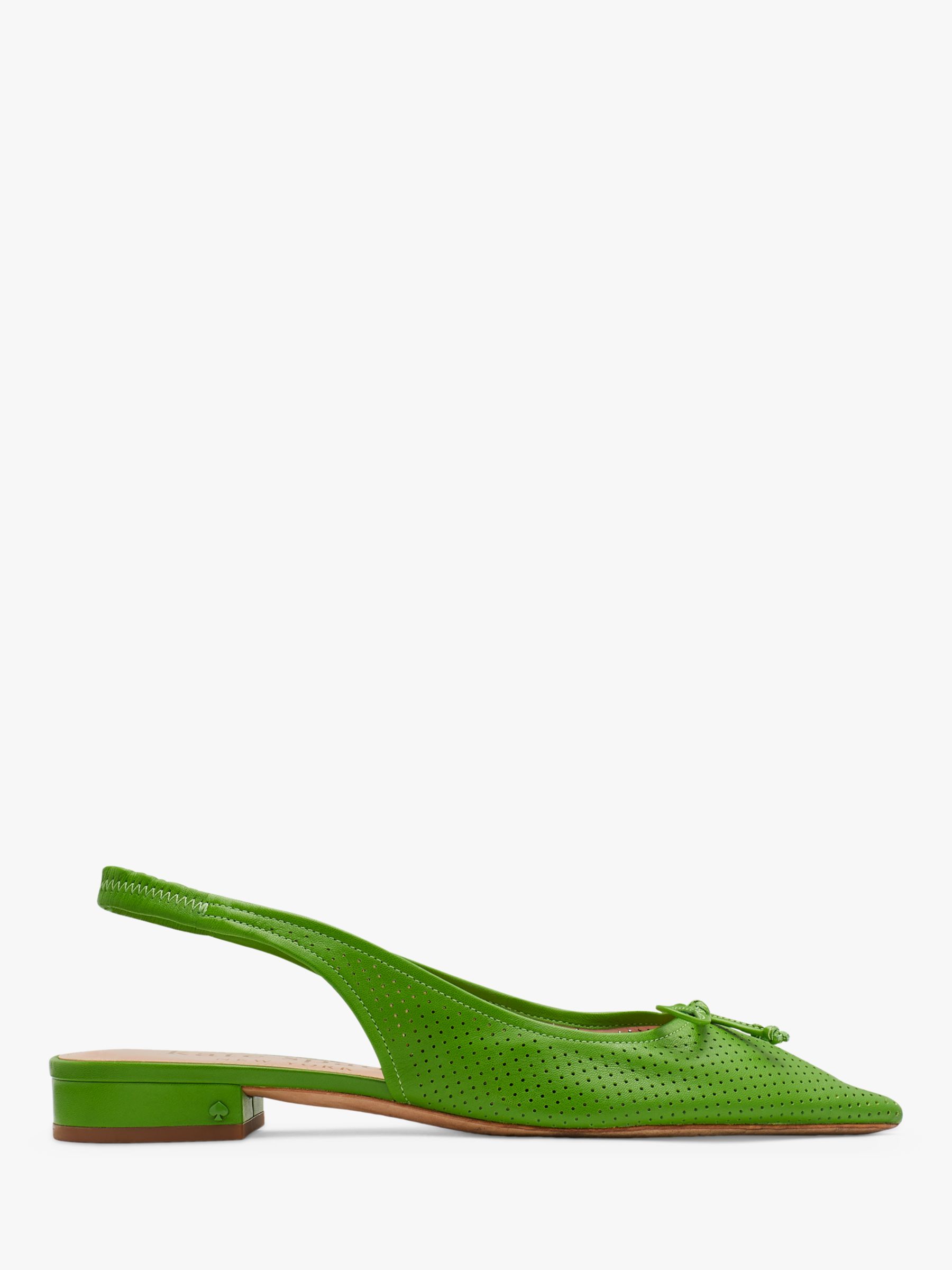 kate spade new york Veronica Perforated Leather Pointed Pumps, Green at ...