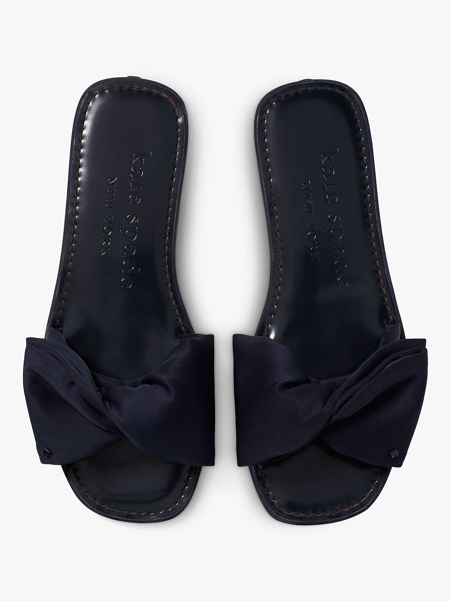 Buy kate spade new york Bikini Twist Detail Flat Slider Sandals, Black Online at johnlewis.com