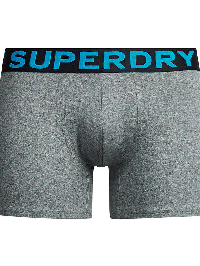 Superdry Organic Cotton Blend Trunks, Pack of 3, Grey Marl
