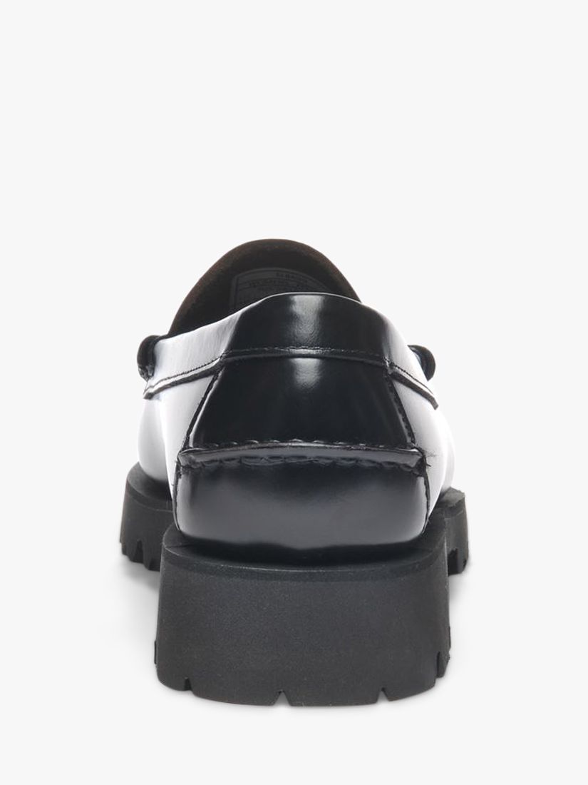 Sebago Dan Lug Leather Loafers, Black, 5