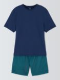 John Lewis Tile Shorts Pyjama Set, Blue