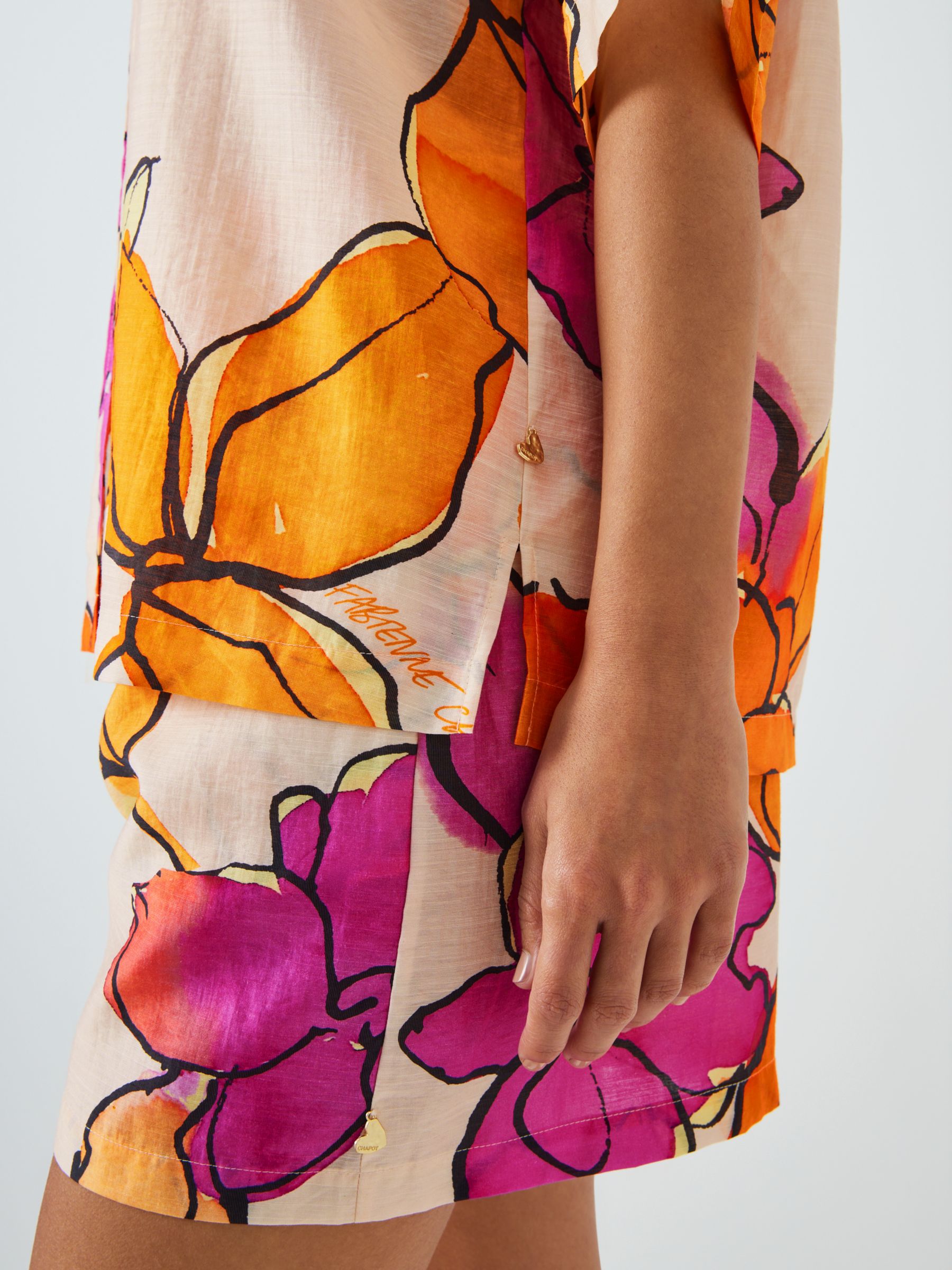 Fabienne Chapot Brock Floral Print Blouse, Mimosa/Cassis, 38