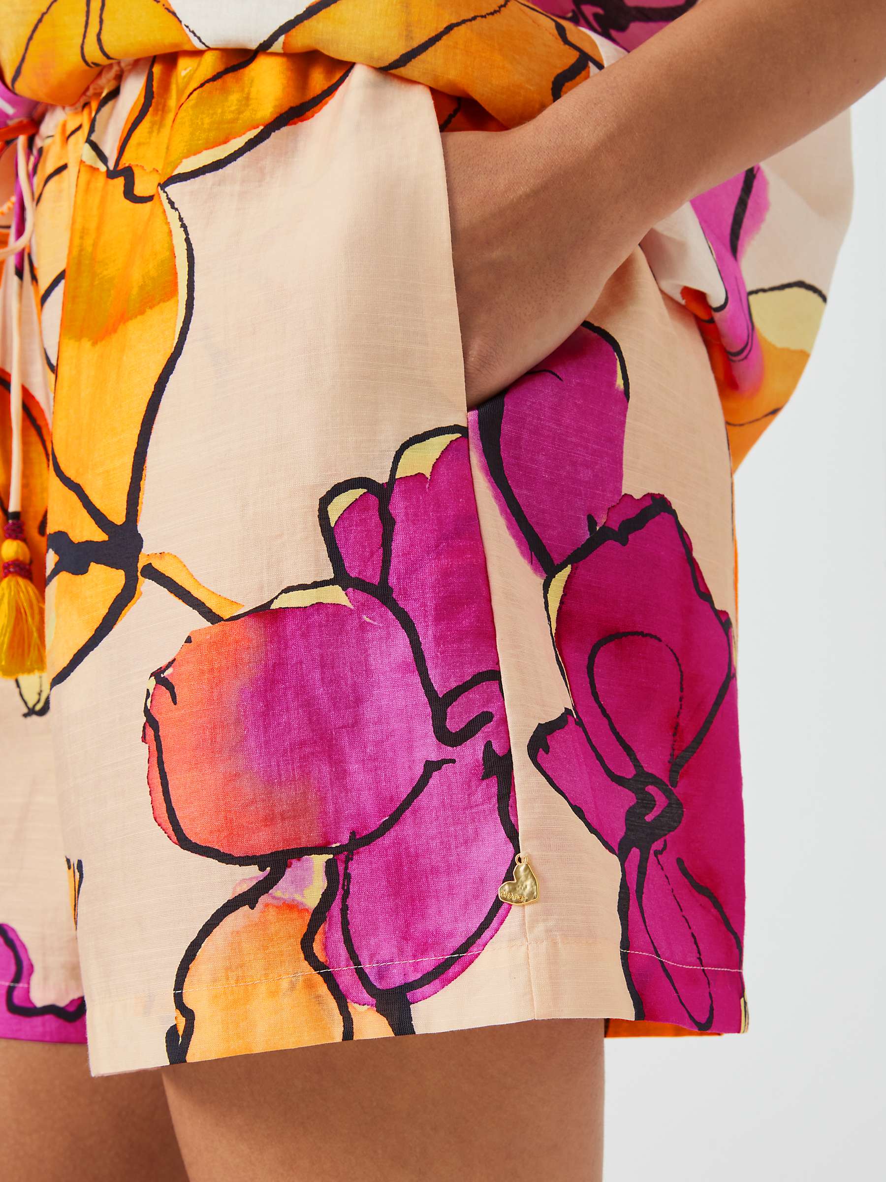 Buy Fabienne Chapot Floral Print Boy Shorts, Mimosa/Cassis Online at johnlewis.com