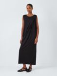 John Lewis Column Drape Jersey Maxi Length Dress, Black