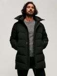 Superdry City Chevron Padded Parka Coat, Black