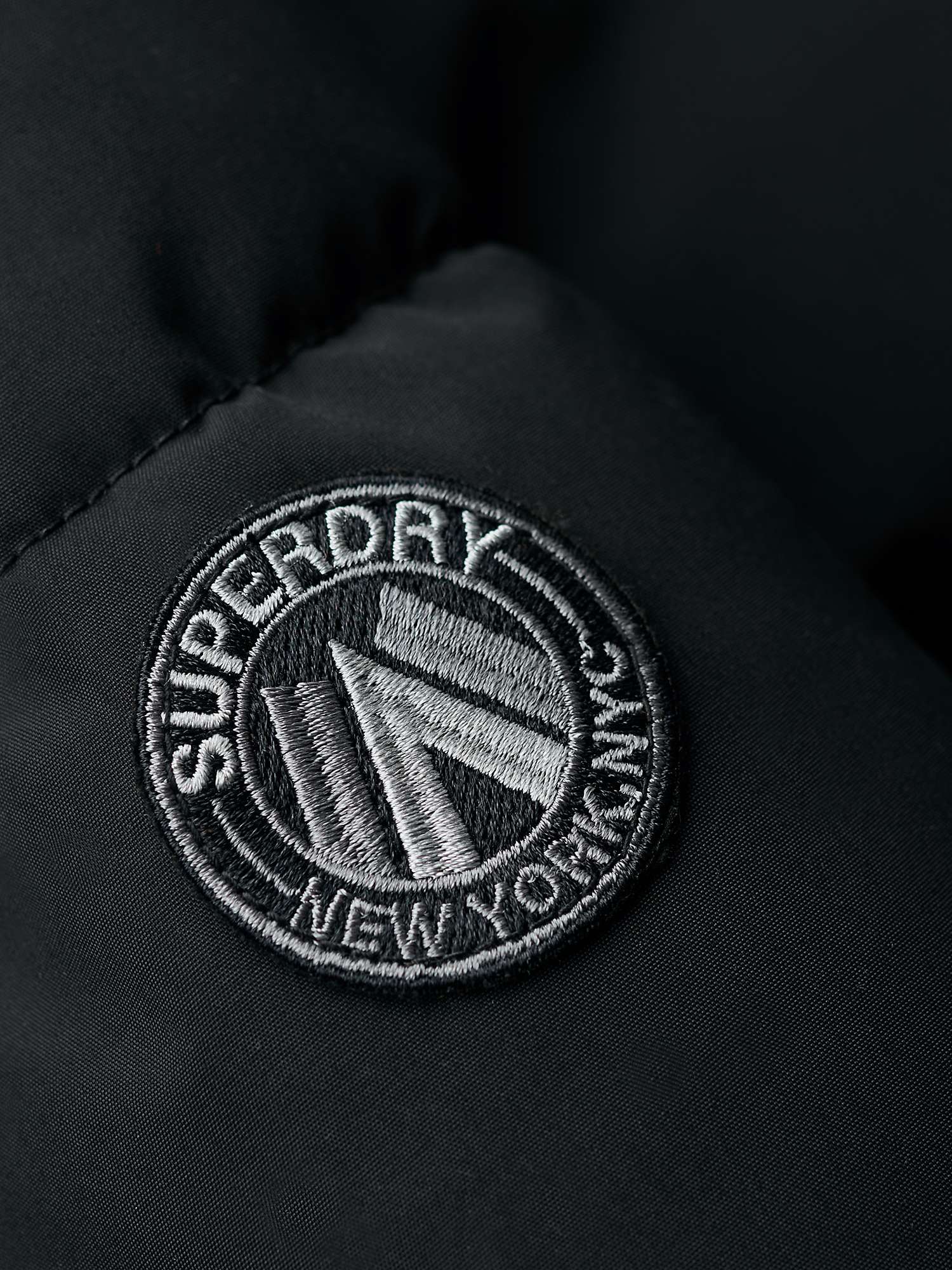 Buy Superdry City Chevron Padded Parka Coat, Black Online at johnlewis.com