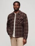 Superdry Surplus Check Overshirt, Burgundy