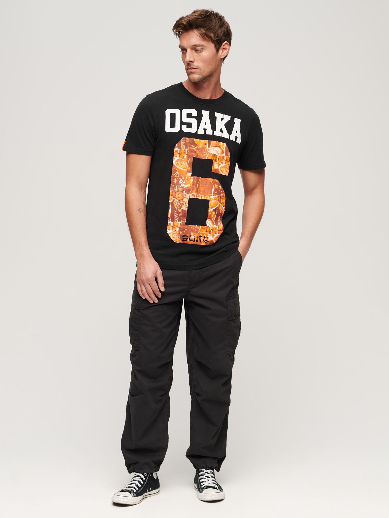 Buy Superdry Osaka 6 City Standard T-Shirt, Black/Multi Online at johnlewis.com