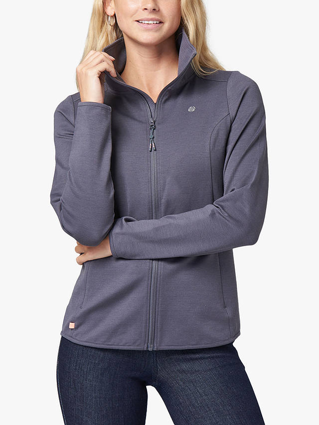 ACAI Performance Wool Blend Full Zip Mid Layer Top, Charcoal