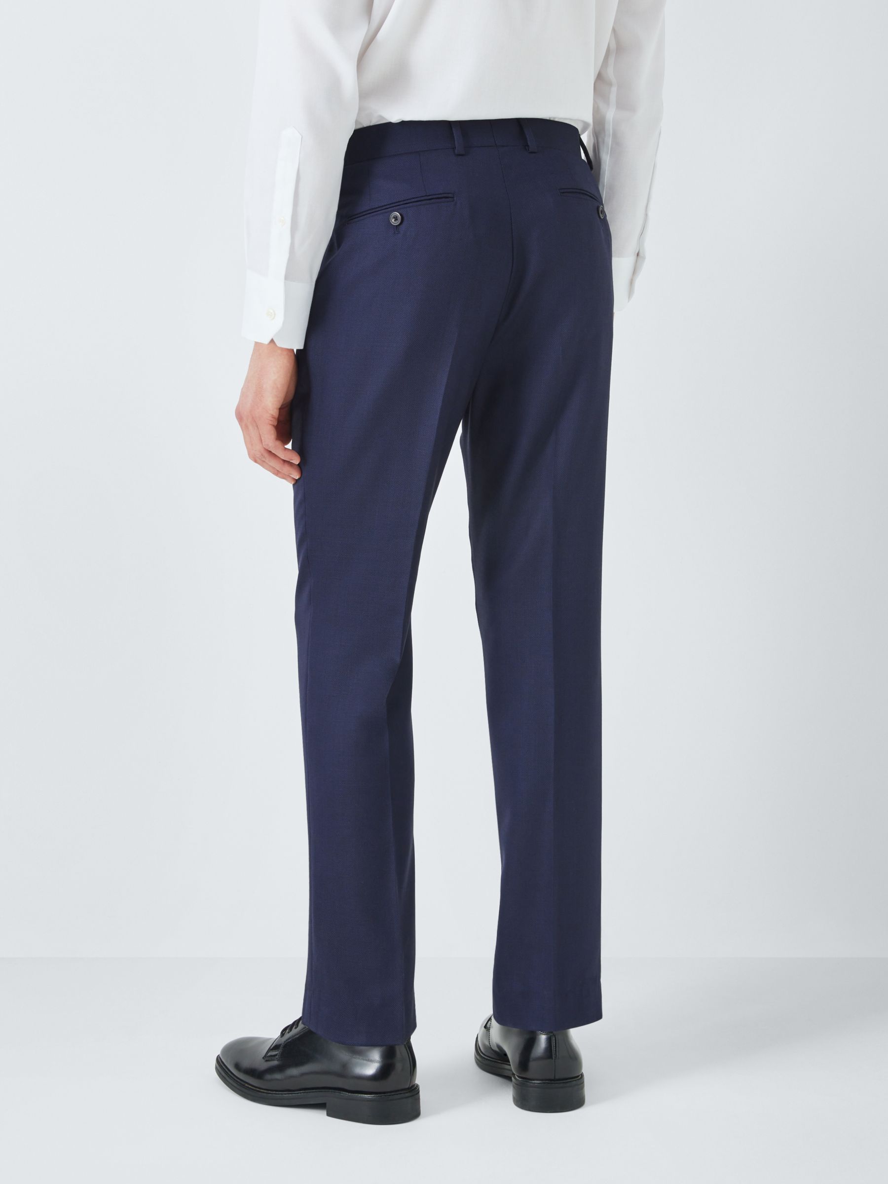 Buy John Lewis Super 100's Birdseye Regular Suit Trousers, Navy Online at johnlewis.com