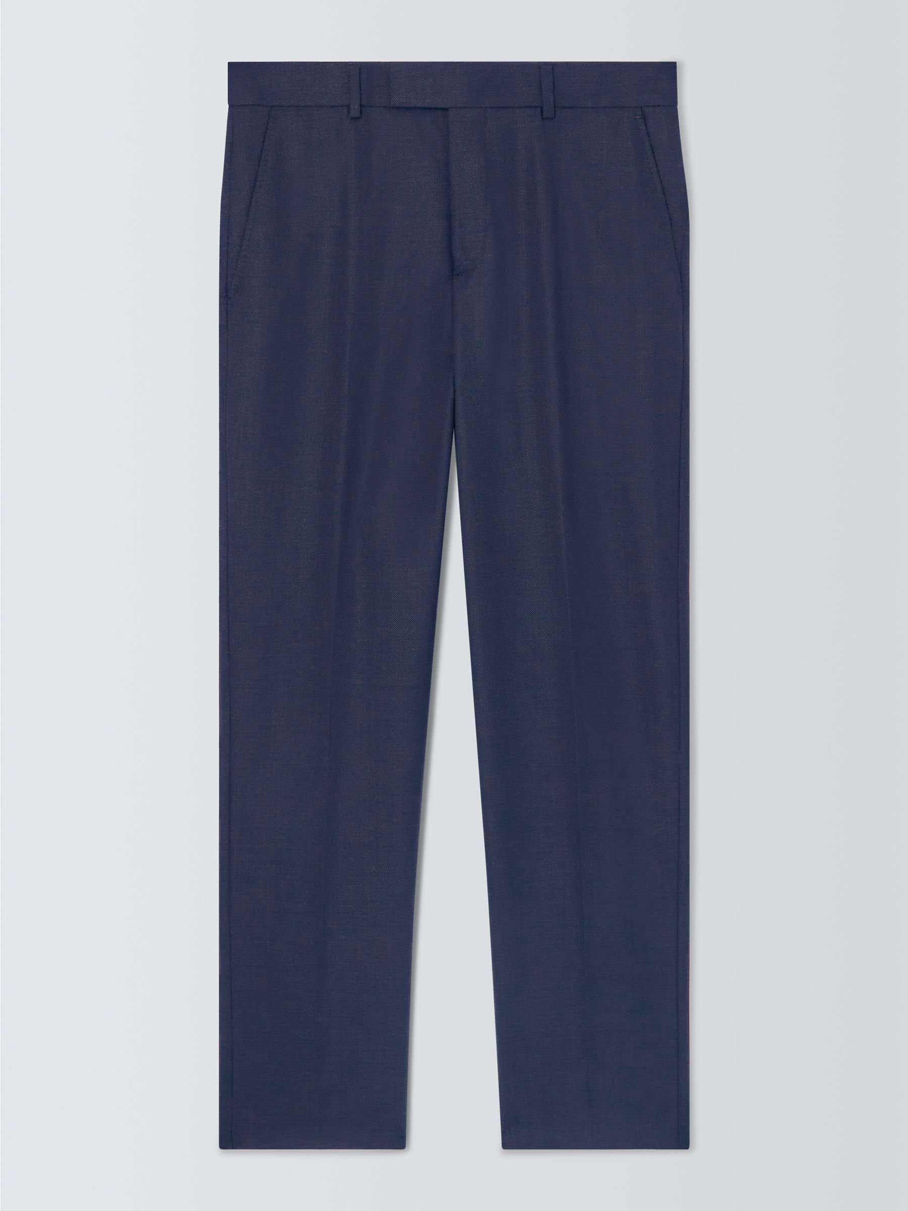 John Lewis Super 100's Birdseye Regular Suit Trousers, Navy, 34S