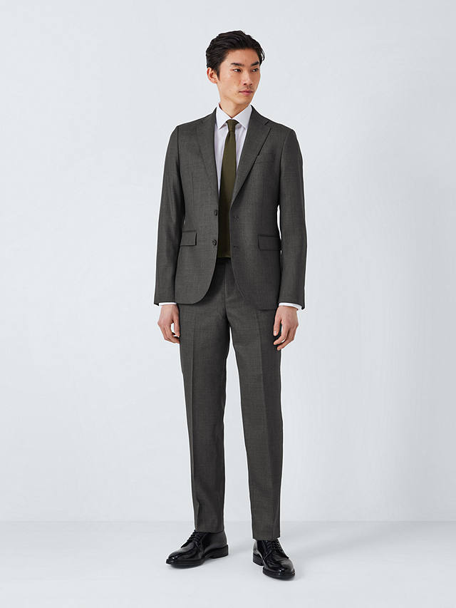 John Lewis Super 100's Birdseye Regular Suit Blazer, Charcoal