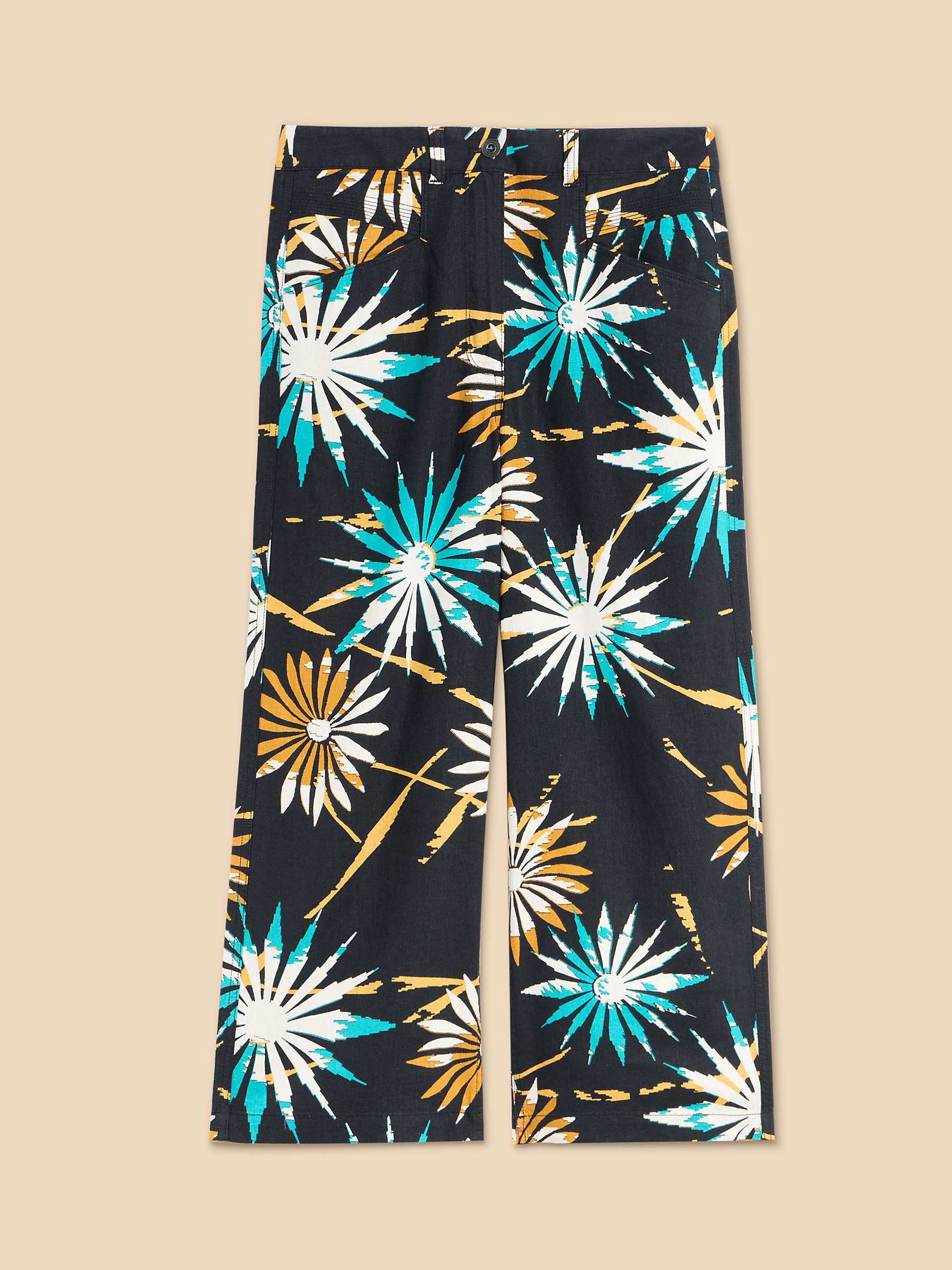 Buy White Stuff Harper Linen Blend Abstract Print Trousers Online at johnlewis.com