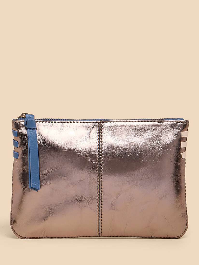 Buy White Stuff Leather Zip Top Pouch, Tan/Multi Online at johnlewis.com