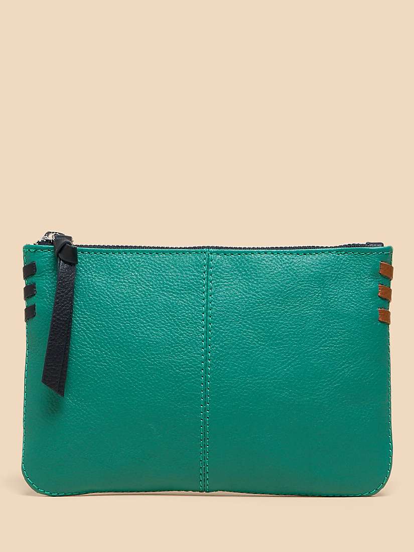 Buy White Stuff Leather Zip Top Pouch, Natural/Multi Online at johnlewis.com