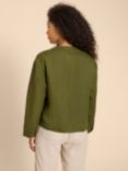 White Stuff Adele Linen Jacket, Dark Green, Dark Green