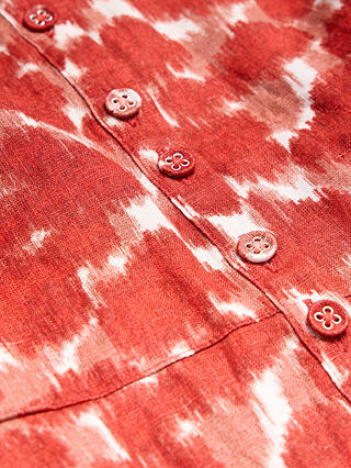 White Stuff Ivy Abstract Print Linen Midi Dress, Red