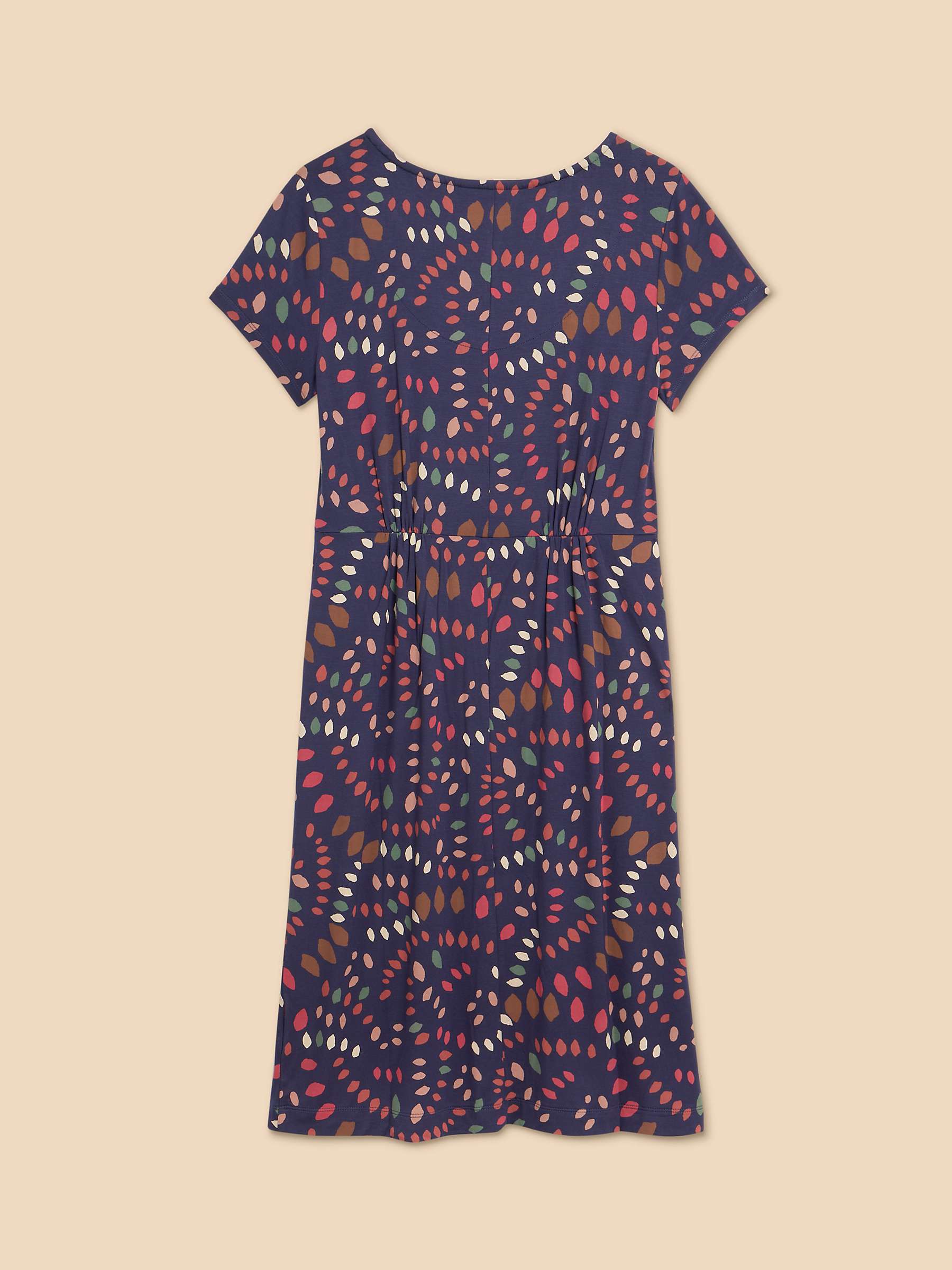 Buy White Stuff Tallie Abstract EcoVero Jersey Knee Length Dress, Navy Online at johnlewis.com