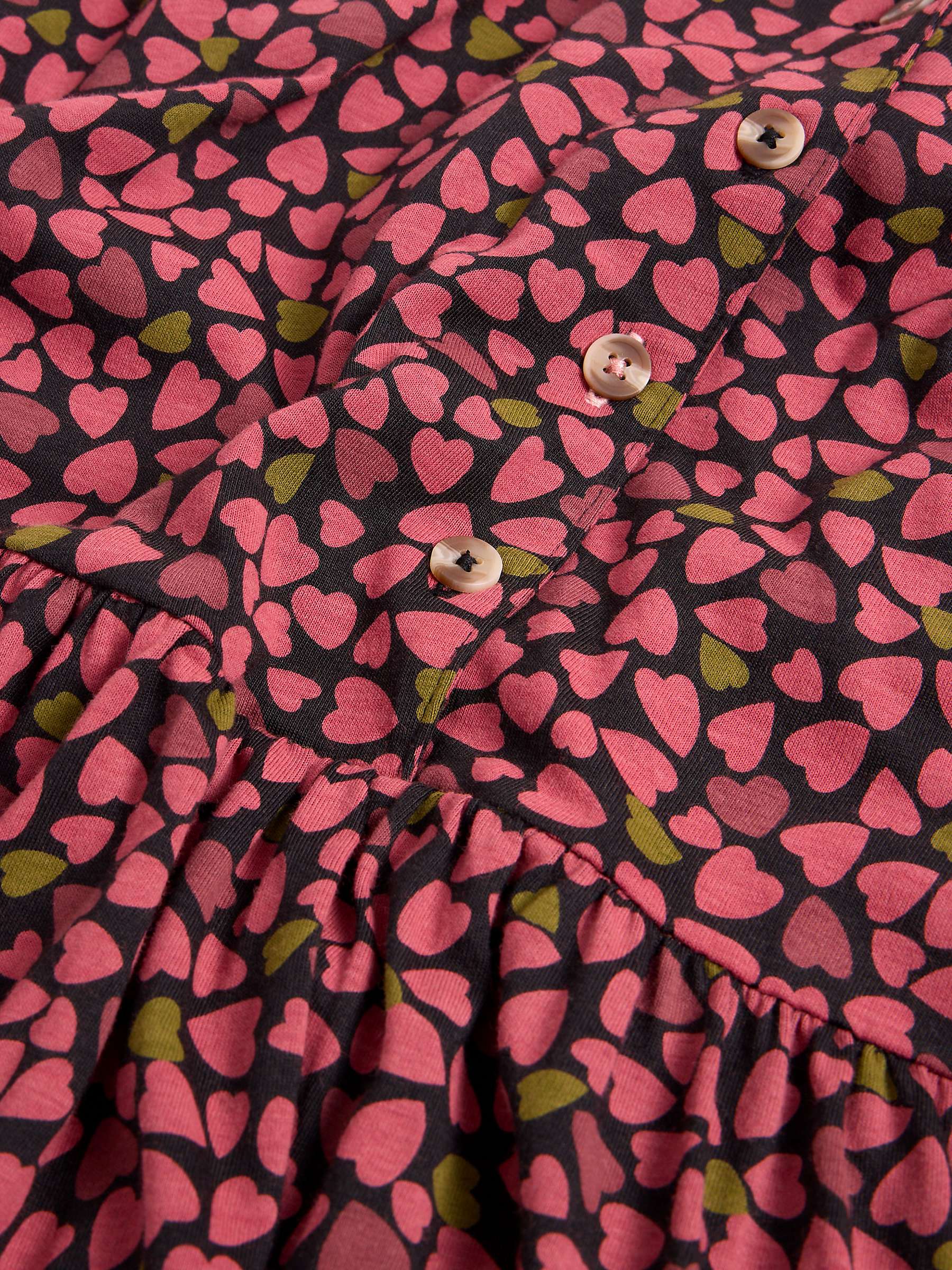 Buy White Stuff Naya Heart Print Tiered Jersey Dress, Pink Online at johnlewis.com