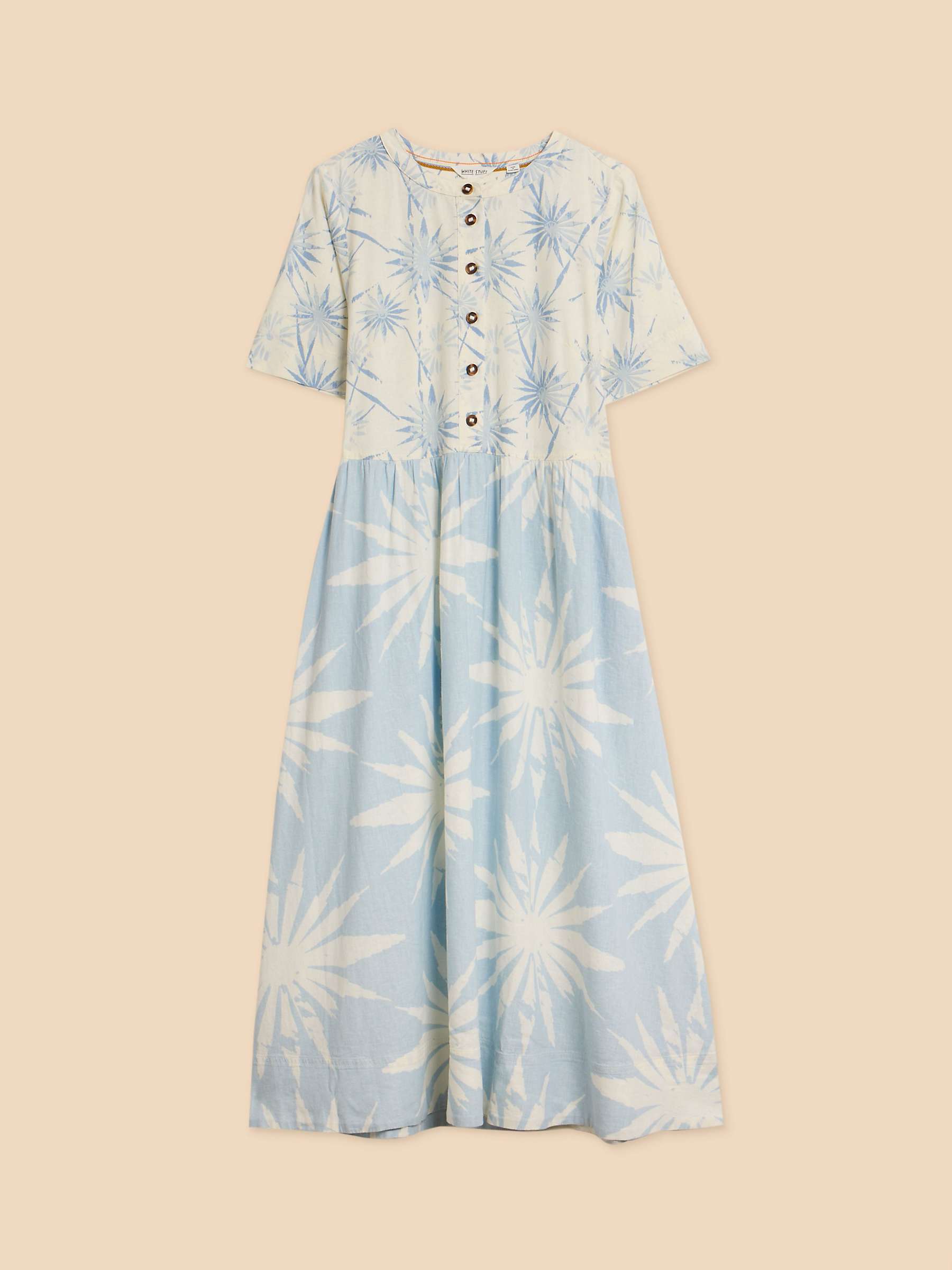 Buy White Stuff Pip Floral Linen Blend Midi Dress, Blue Online at johnlewis.com