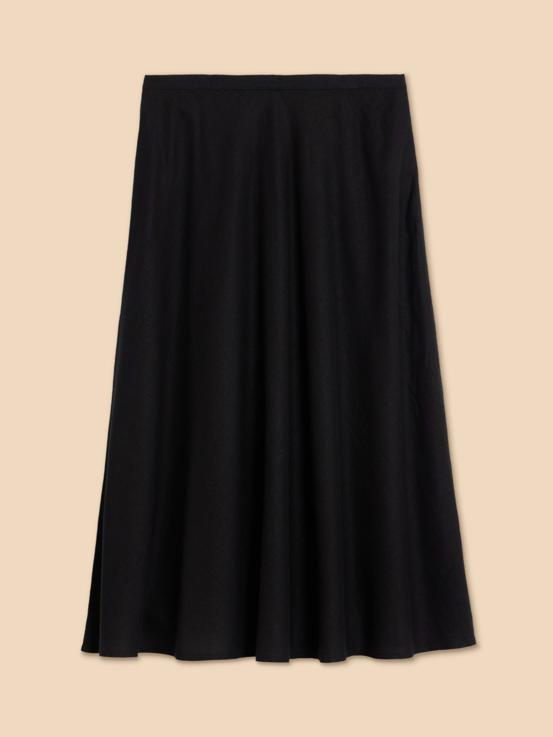 Buy White Stuff Clemence Linen Blend Skirt, Black Online at johnlewis.com