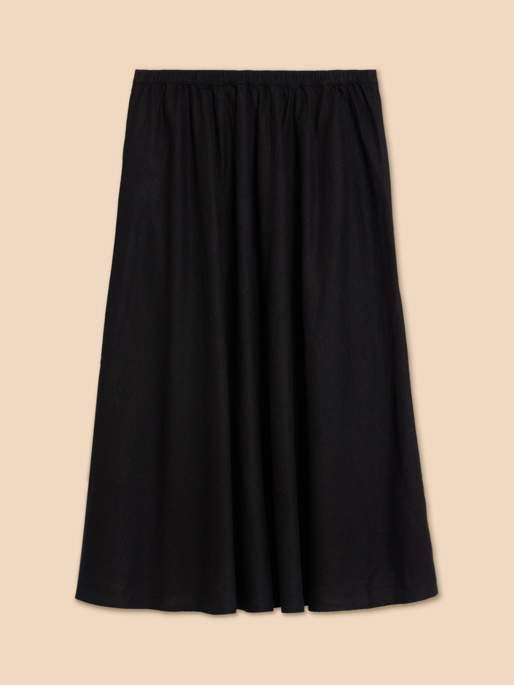 Buy White Stuff Clemence Linen Blend Skirt, Black Online at johnlewis.com