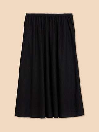 White Stuff Clemence Linen Blend Skirt, Black