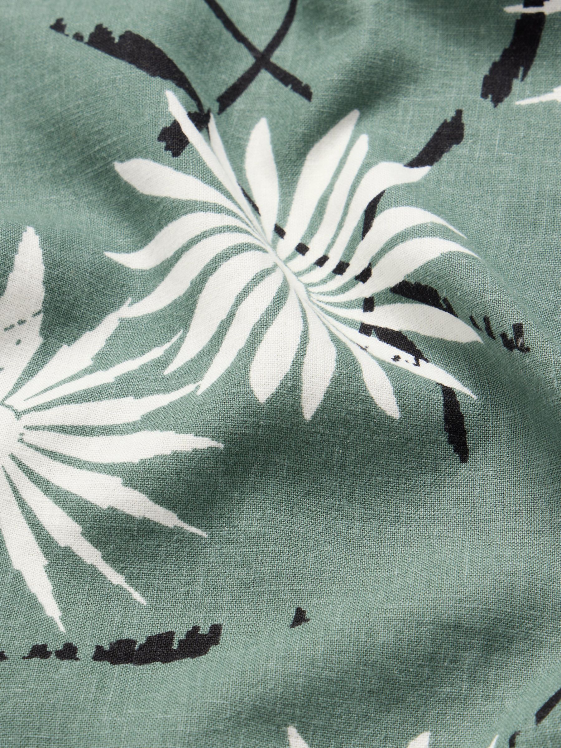 White Stuff Clemence Floral Print Linen Blend Skirt, Green, 6
