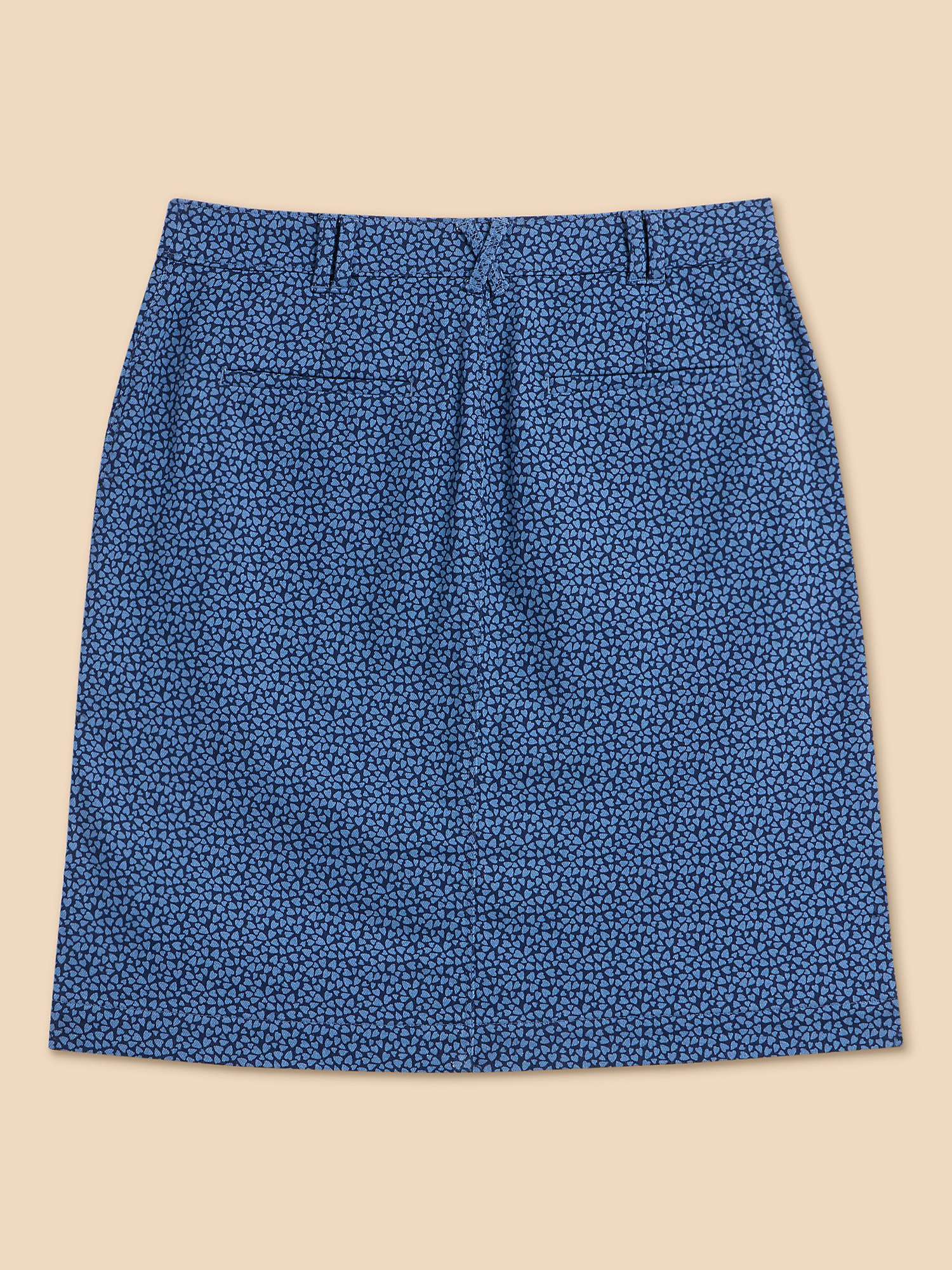 Buy White Stuff Melody Abstract Heart Print Twill Skirt, Blue Online at johnlewis.com