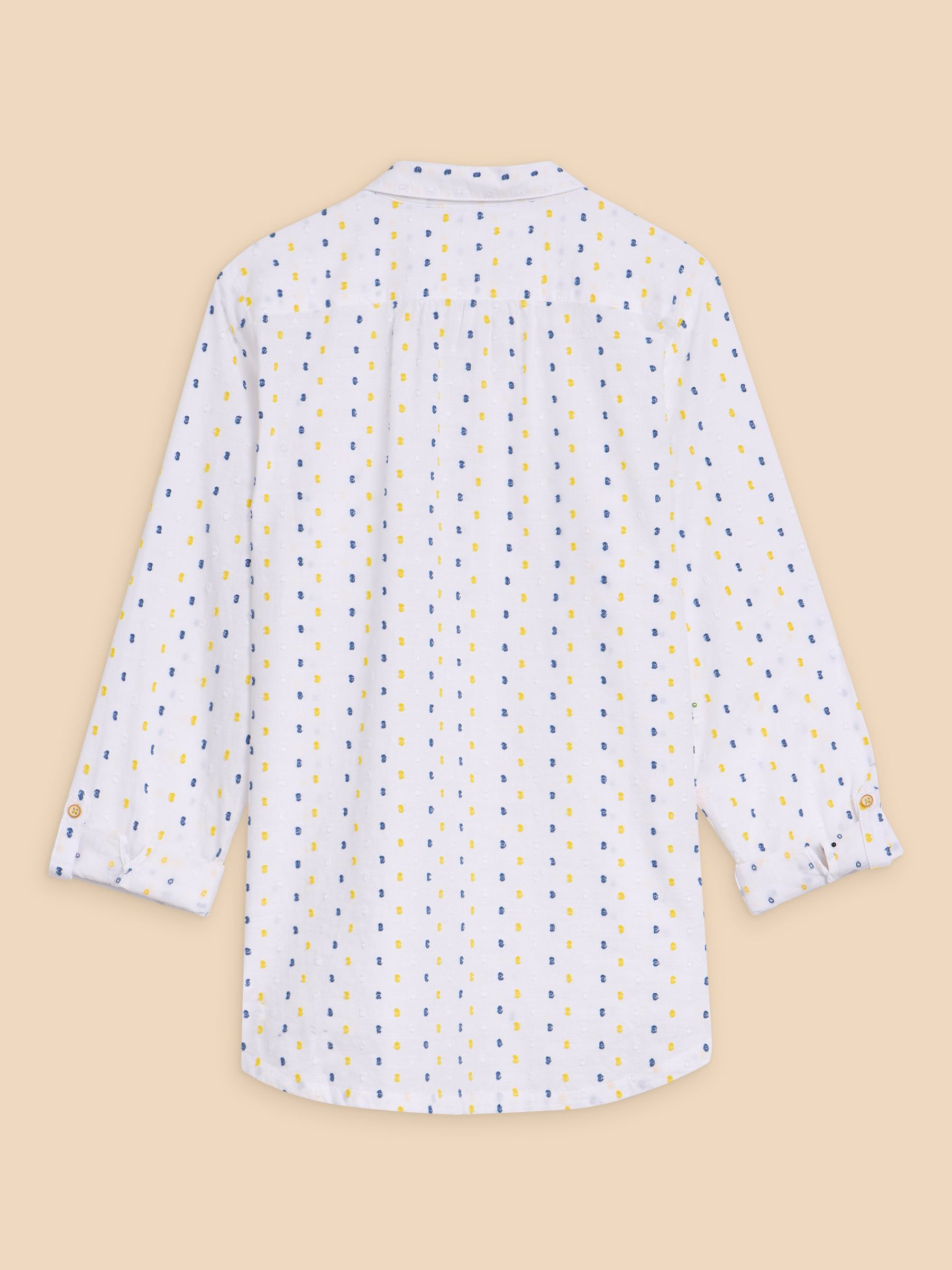Buy White Stuff Sophie Embroidered Organic Cotton Shirt, Ivory/Multi Online at johnlewis.com