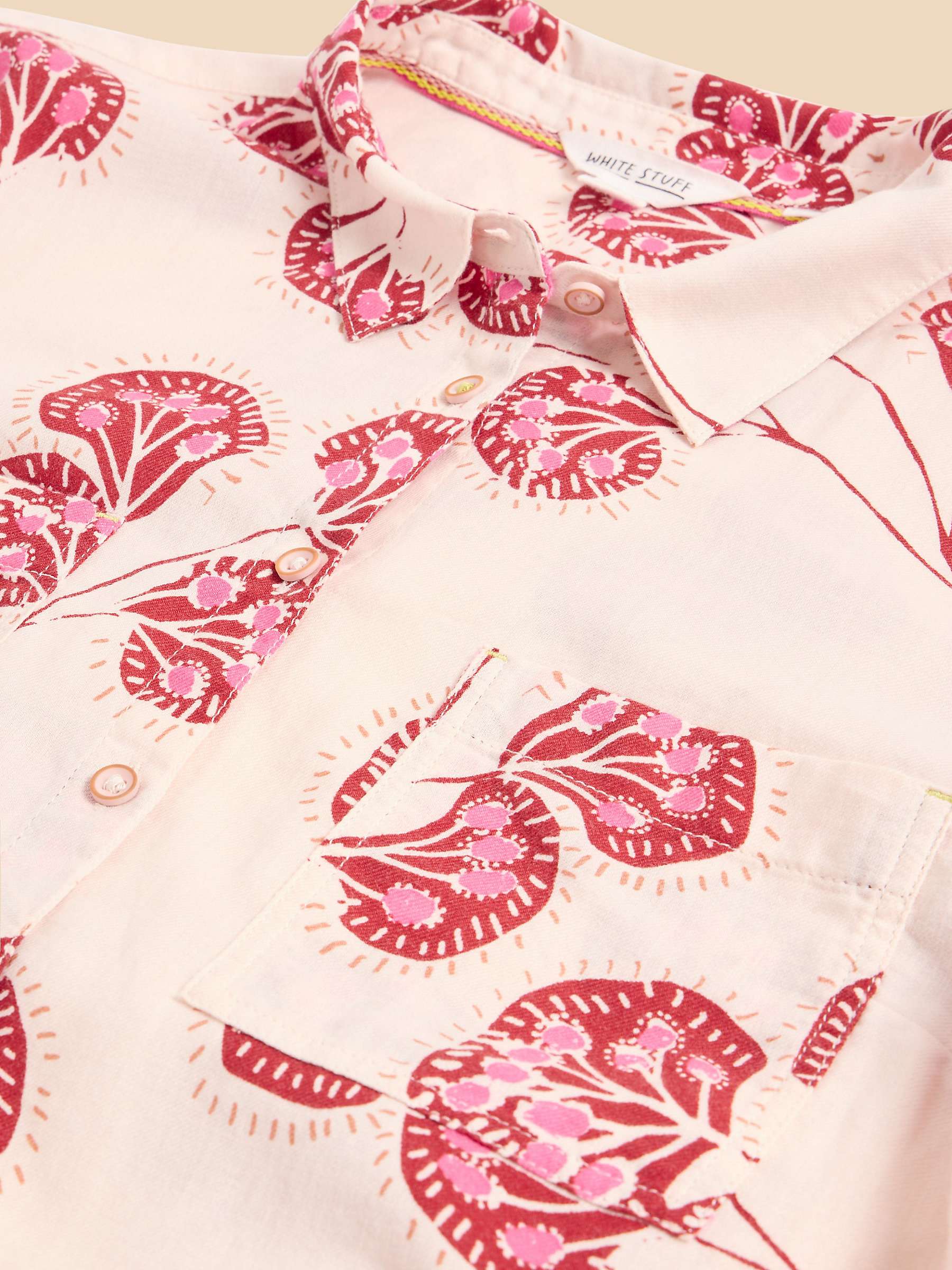 Buy White Stuff Sophie Floral Print Organic Cotton Shirt, Ivory/Multi Online at johnlewis.com