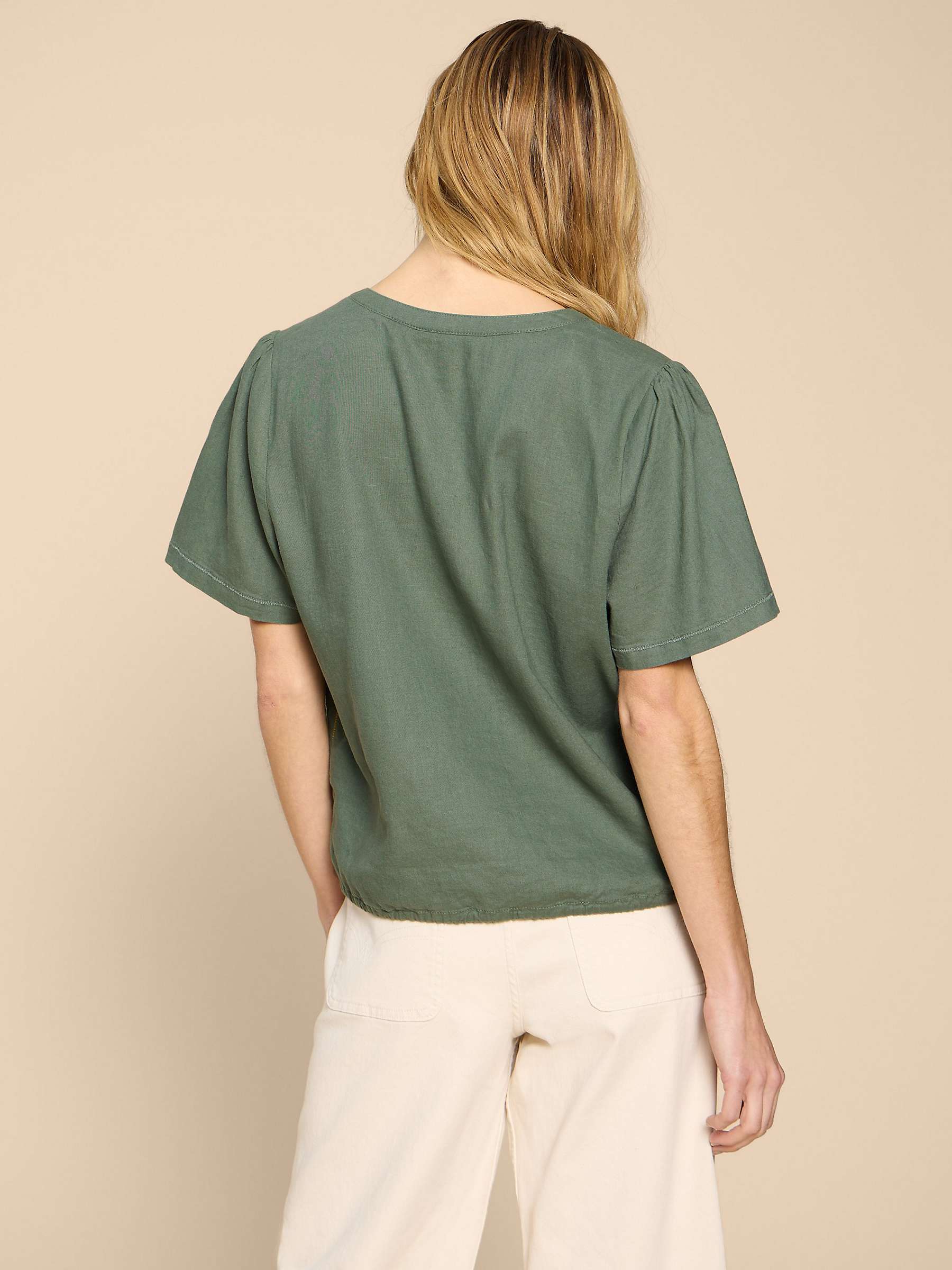 Buy White Stuff Ferne Linen Blend Shirt, Khaki Online at johnlewis.com