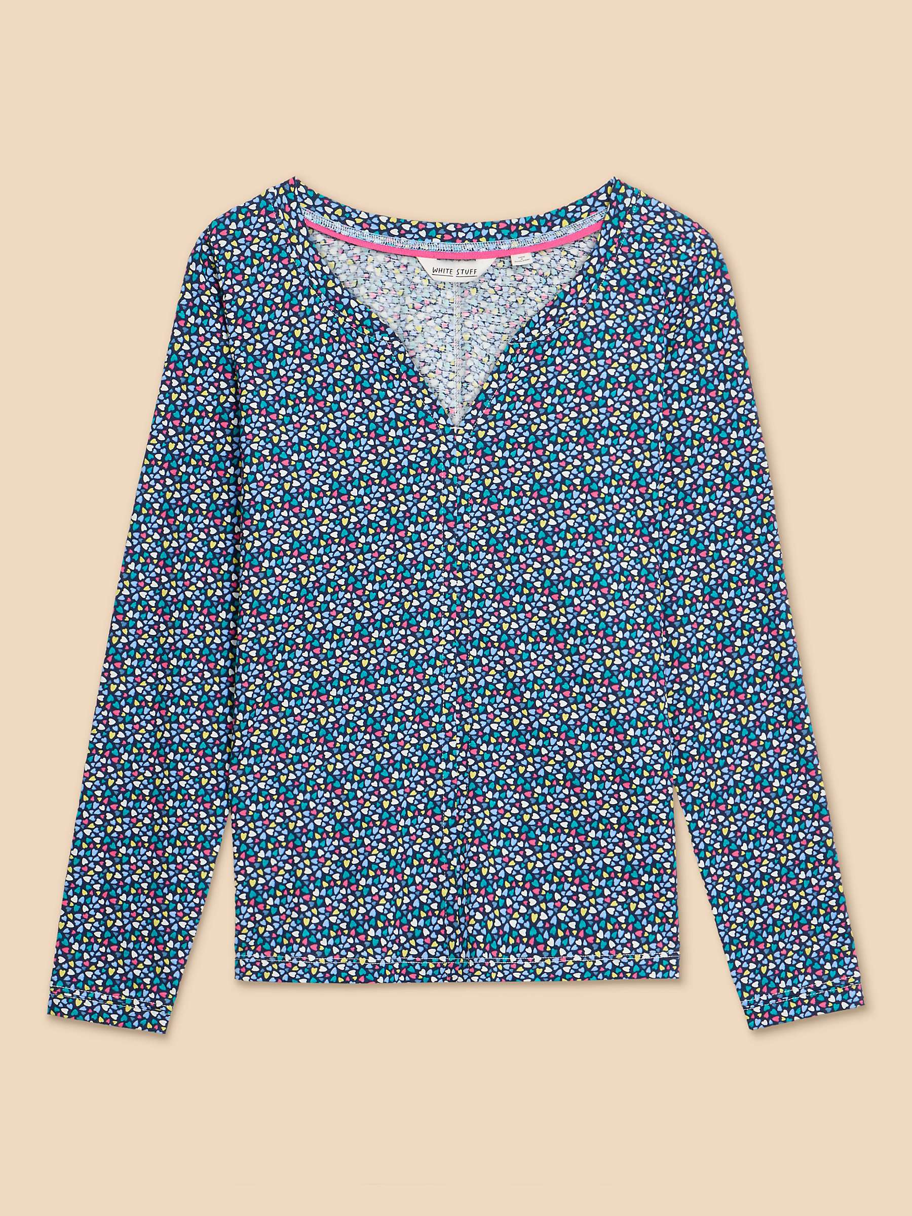 Buy White Stuff Nelly Cotton Long Sleeve Top, Blue Pr Online at johnlewis.com