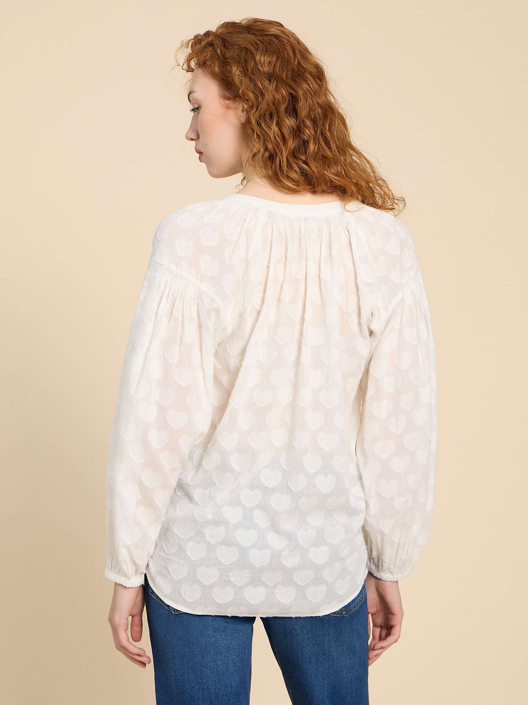 Buy White Stuff Heart Jacquard Top, Pale Ivory Online at johnlewis.com