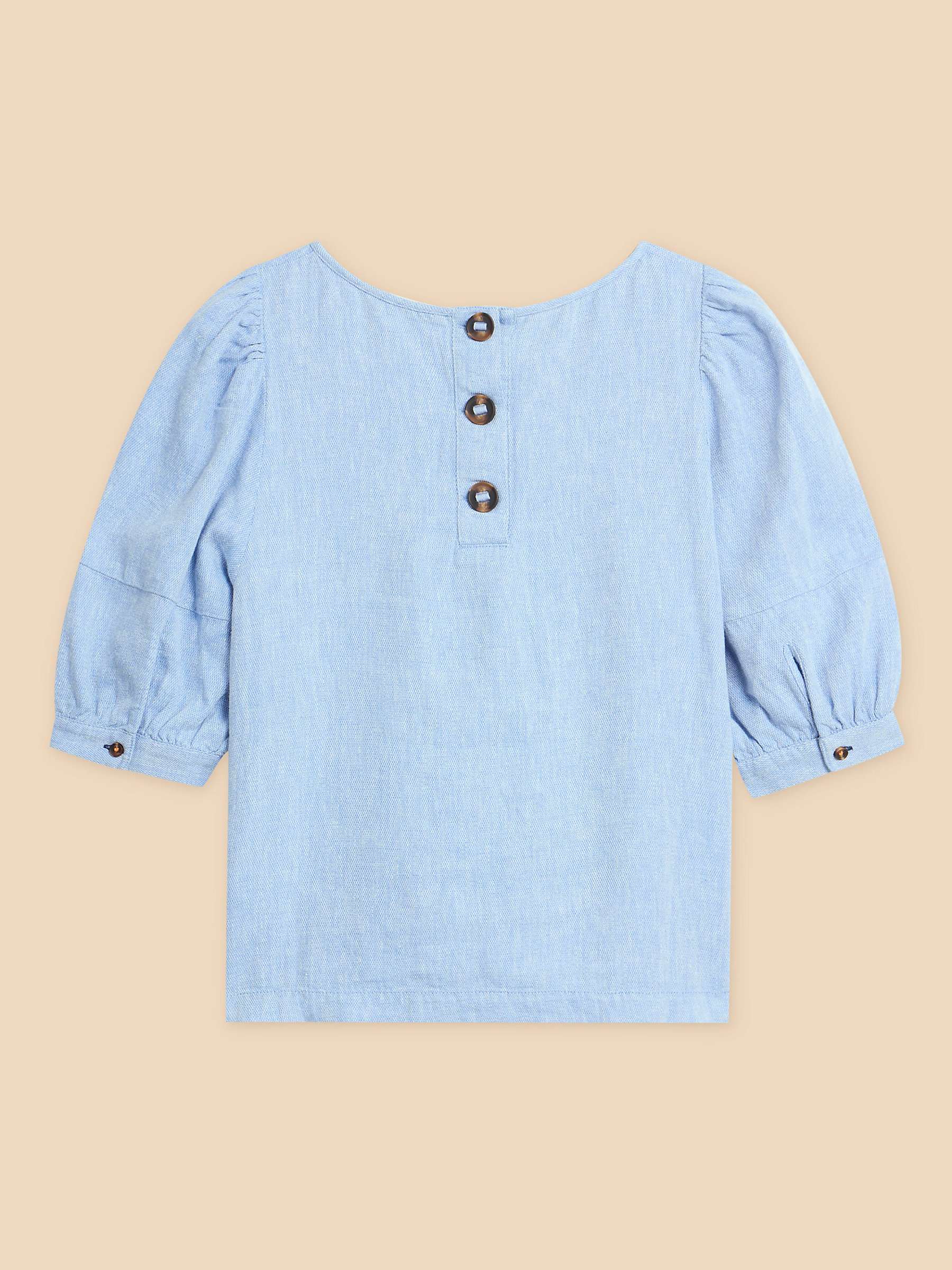 Buy White Stuff Shelly Linen Blend Top, Chambray Blue Online at johnlewis.com