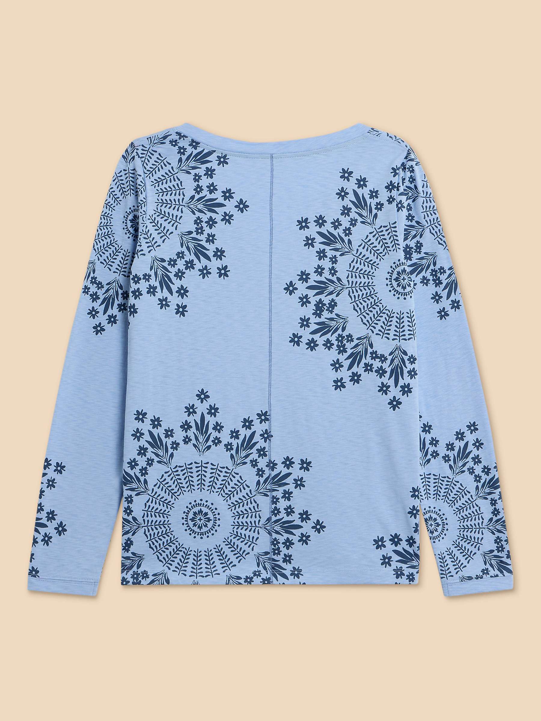 Buy White Stuff Nelly Long Sleeve Floral Print T-Shirt, Blue/Multi Online at johnlewis.com