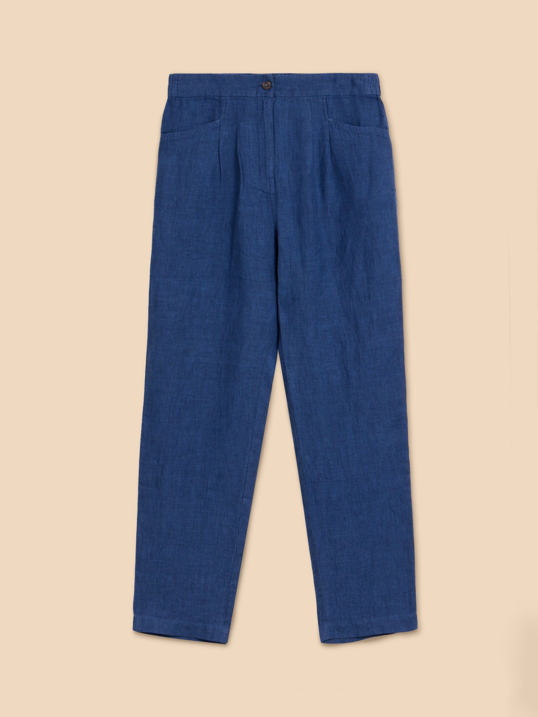 White Stuff Rowena Linen Trousers, Dark Navy at John Lewis & Partners