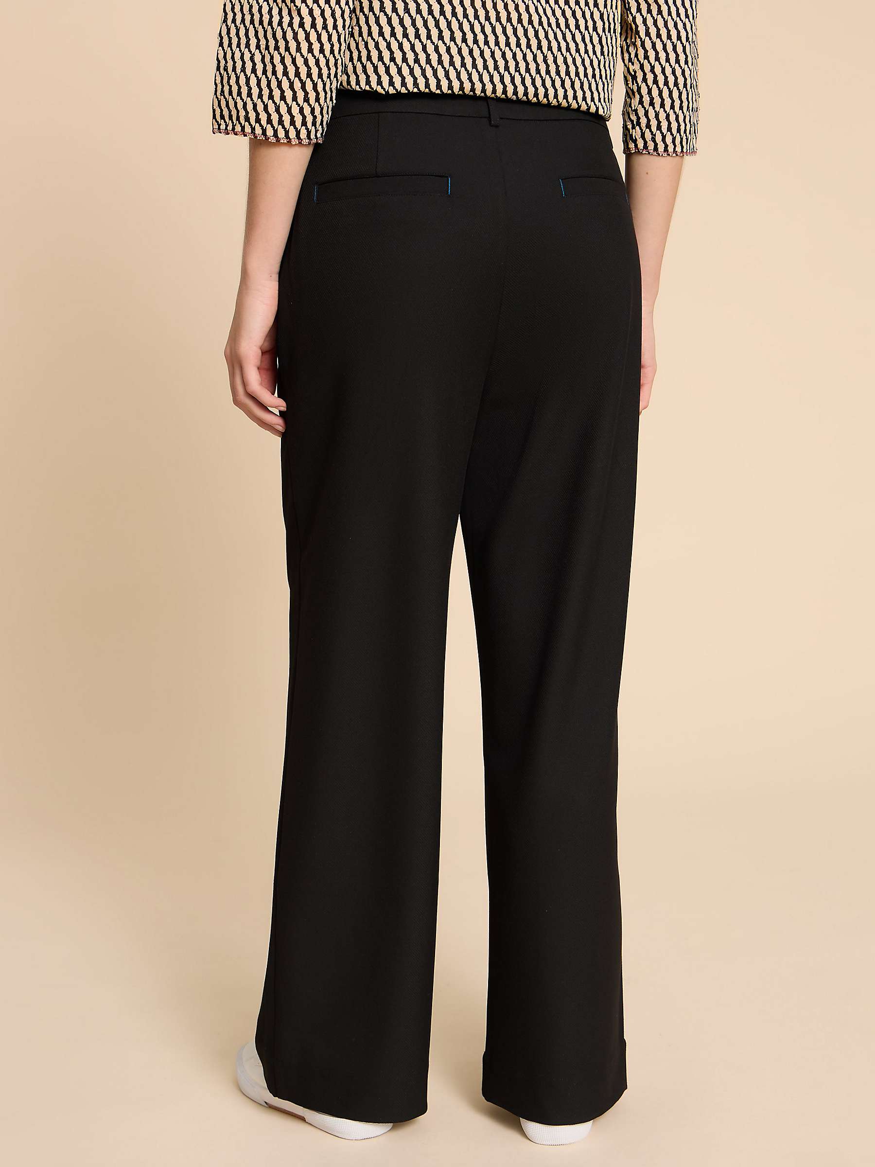 Buy White Stuff Belle Wide Leg Trousers, Pure Black Online at johnlewis.com